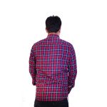 Men's Pure Cotton Regular Fit Red with Blue strip check Style Casual Full Sleeve Shirt For Men